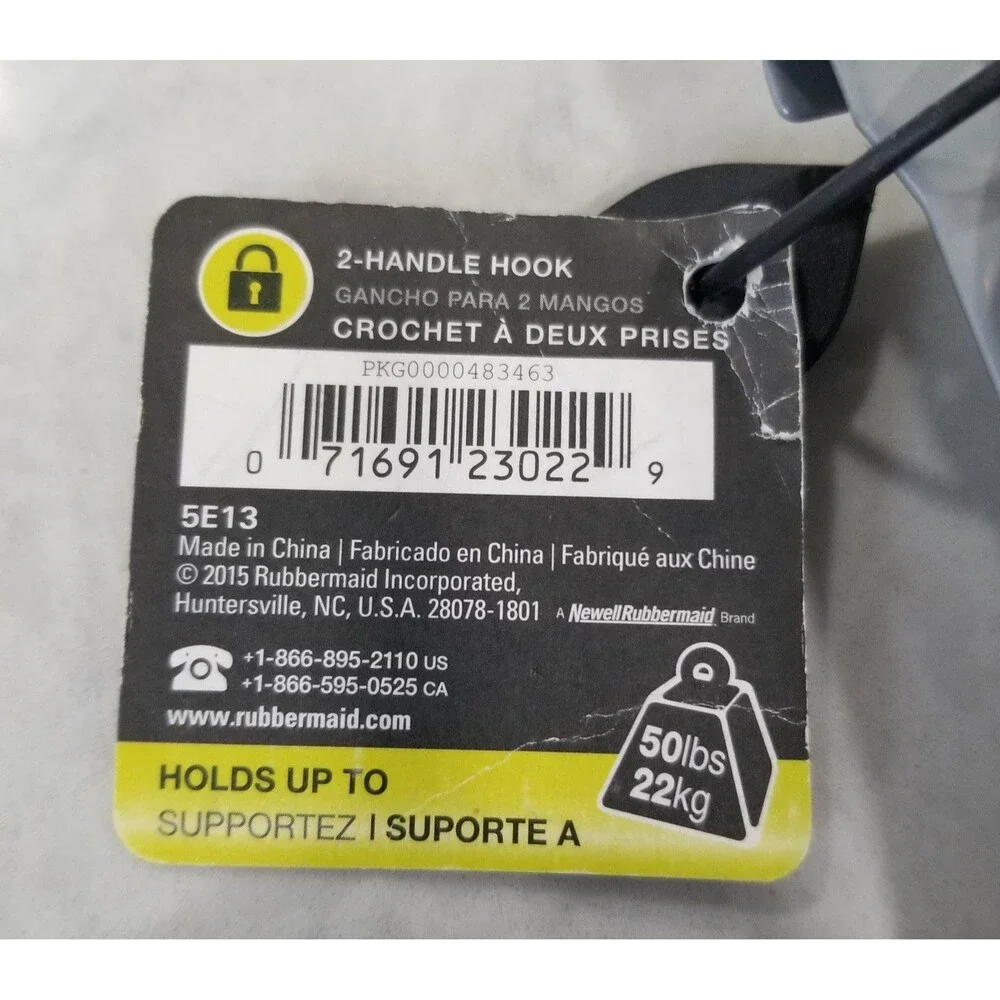 Rubbermaid fasttrack double hook nwt